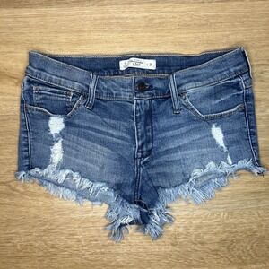 Abercrombie & Fitch Shorts Denim Distressed Faded Cut Off Low Rise Women’s 26 2